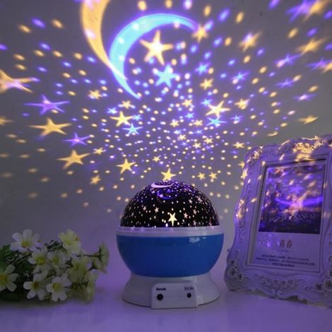 Veilleuse - LUMIèRE DU PROJECTEUR à LED - CIEL étoilé - Rose - Rechargeable USB - Enfant