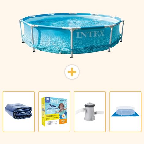 Intex Piscine Tubulaire Ronde - 305x76 cm - 5-pièces  SCB8 (1/5)