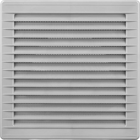 Griglia di ventilazione quadrata incassabile di Ø10cm con zanzariera realizzata in ABS di colore grigio 17x17x1,15cm EDM