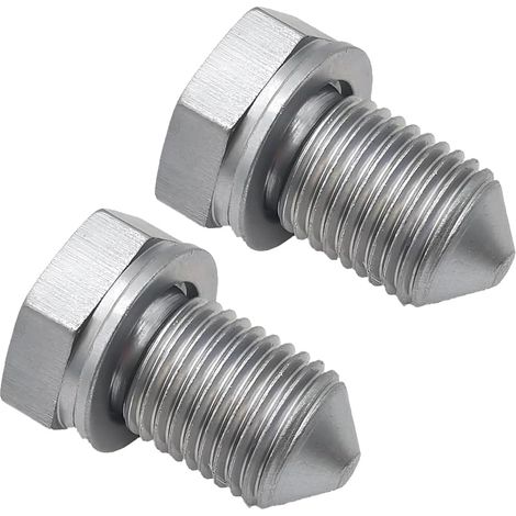 Lot de 2 bouchons de vidange d'huile - Joint d'étanchéité - Bouchon de vidange d'huile - Bouchon de vidange d'huile avec rondelle filetage M14 - Longueur : compatible avec VW Golf (1/5)