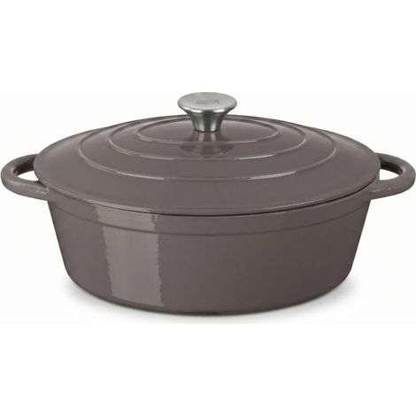Cocotte Ovale 33 cm en Fonte d'Acier Émaillée Tous Feux dont Induction Four 6,4L marron Arthur Martin AM4340