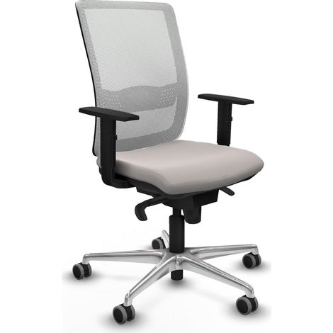Sedia da ufficio piqueras y crespo ergonomica bianco alluminio