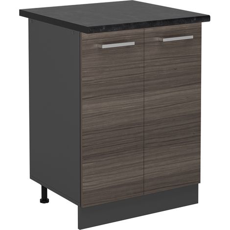 Meuble bas de cuisine R-Line, Gris noble, 60cm , PT Anthracite, Vicco (1/5)