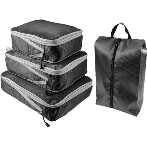 Ensemble de quatre sacs de rangement de voyage pour chaussures, sac de tri pliable et portable (1/5)