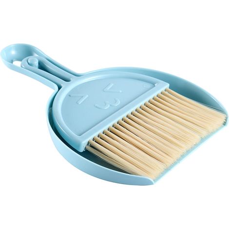 Mini Balai et Ramasse-poussière Set pour Bureau – Nettoyage Clavier Table Époussetage Bleu (1/5)