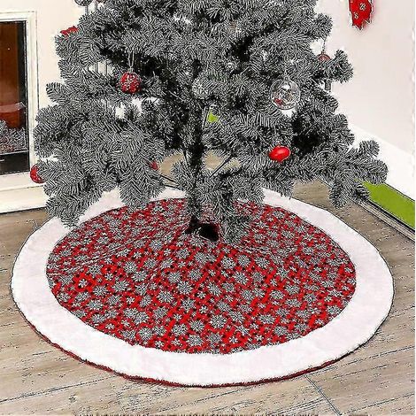 Jupe de sapin de Noël rouge de 120 cm (1/4)