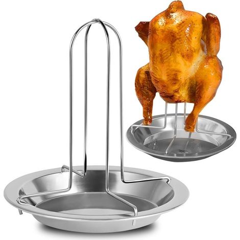 Soporte para pollo, rejilla para pollo, soporte para pollo, rejilla de acero inoxidable para barbacoa, para horno, barbacoa, accesorios para parrilla de pollo (1/5)