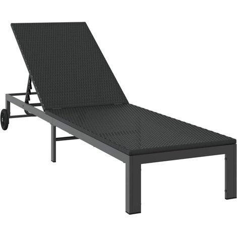 Maison Exclusive - Sonnenliege Schwarz 206 x 62,5 x 74 cm Poly-Ra