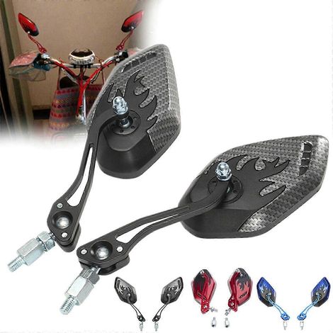 Paire de rétroviseurs universels pour moto, réglables à 360°, 8 mm/10 mm, verts (1/5)