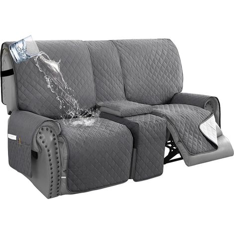100% Wasserdicht Sesselschoner für Relaxsessel, rutschfest Sofabezug mit Armlehnen und Taschen, Waschbarer Liegestuhlschutz für Hunde, Haustiere, Kinder (1/5)
