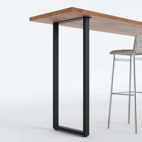Pieds de Table Haute en Métal, Lot de 2 Pieds Acier Industriels (1/5)