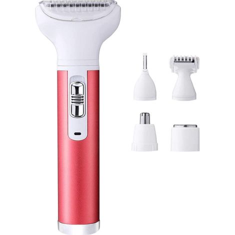 Tondeuse épilateur sans fil 4 en 1 pour le corps, rouge (1/5)