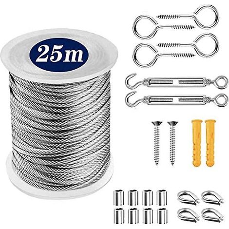Étendoir à linge extérieur en acier inoxydable (25 m)
