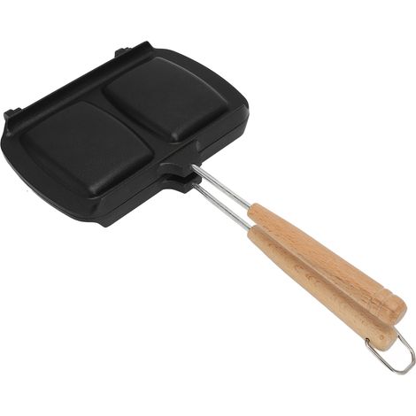 Moule à Sandwich Double Face Antiadhésif avec Poignée Amovible, Poêle à Sandwich pour Cuisinière à Gaz, Œuf et Toast (1/5)