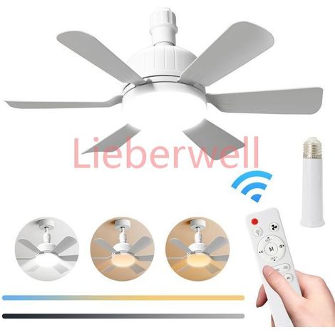 Ventilateur de Plafond 46 cm avec Lumière et Télécommande, Petit Ventilateur Plafond Silencieux pour Chambre Chambre D'enfant (1/5)