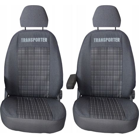 Fundas para asientos delanteros VW Transporter T6 2015- delanteras 1+1 premium resistentes (1/5)