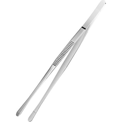 QORVA-Pince de cuisine en acier inoxydabl, 30cm Pinces à barbecue surface de préhension nervurée, parfait pour chefs, gourmands, réunions de famille, professionnels de cuisine et plus encore (1/5)