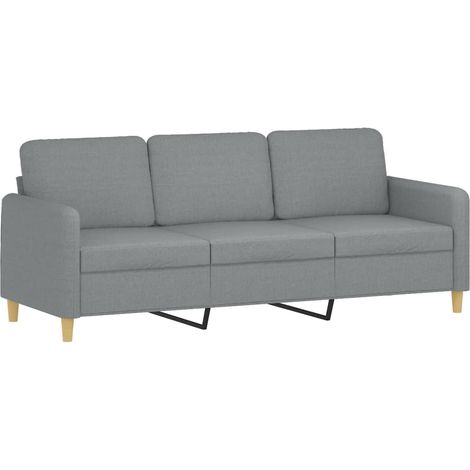 Canapé à 3 places,Sofa pour Salon,Banquette Gris clair 180 cm Tissu CFW643765 (1/5)