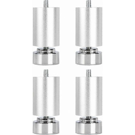 Pieds métalliques réglables à filetage M10, compatibles avec les canapés, les lits, les tables et les armoires pieds de meubles de support robustes (paquet de 4, argent, 10 cm). (1/5)