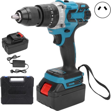 Tournevis électrique sans fil 13mm, perceuse rechargeable batterie lithium, kit outils avec chargeur AC110-240V prise AU (1/5)