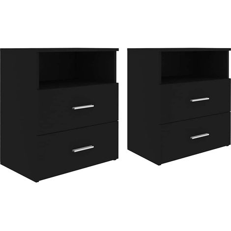 Maison Exclusive - Comodini 2pz Neri 50x32x60 cm (1/5)