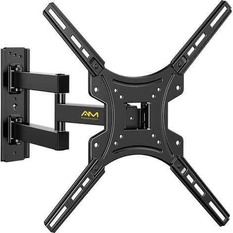 Support Mural TV pour écrans 26-60 Pouces LED LCD et courbé, Fixation Mural TV Inclinable et Orientable avec VESA Max de 400x400mm, Capacité Max de 35kg (1/5)