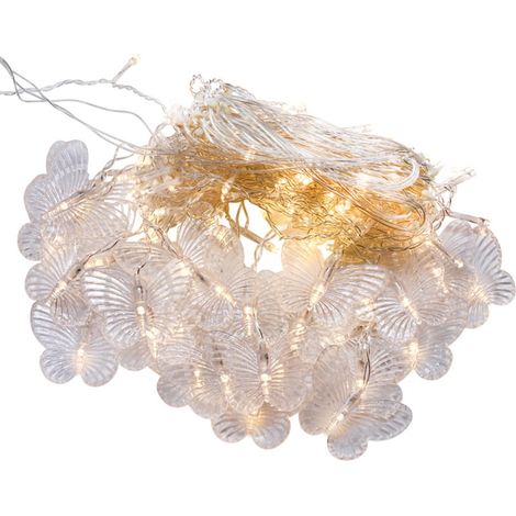 Guirlande Lumineuse Papillon LED - 48 LED - Rideau Décoratif Étanche IP44 - Pour Décoration Intérieure Extérieure Noël Fêtes - 10 Papillons - 1,5 x 0,5 m (1/3)