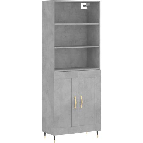 Credenza cassettiera mobile contenitore organizer cucina soggiorno salotto alto 695 x 34 x 180 cm legno ingegnerizzato grigio 020034504