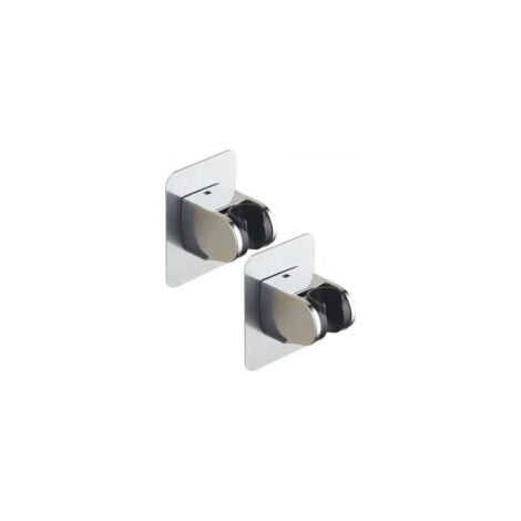 Due supporti per soffione doccia, staffe a parete autoadesive e rimovibili, angolo regolabile, impermeabili, elevata capacità di carico, adatti per installazione a parete in bagni/hotel. - Crezuo