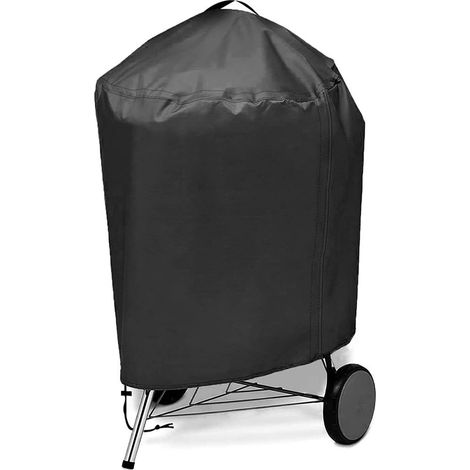 Housse De Barbecue Ronde - Oxford 420D Imperméable - Résistante UV Moisissure - Cordon De Serrage - 71x68 cm - 1 Pièce (1/5)