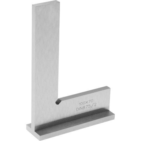 Regla escuadra de precisión DIN875/2 para maquinistas, regla angular de acero al carbono, regla angular de 90 grados para ingenieros, accesorios para maquinistas, 100 x 70 mm (1/5)