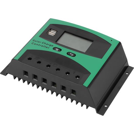 Régulateur de charge solaire 60A 12V/24V, contrôleur intelligent à double port USB, dissipateur thermique efficace, panneau solaire optimisé (1/5)