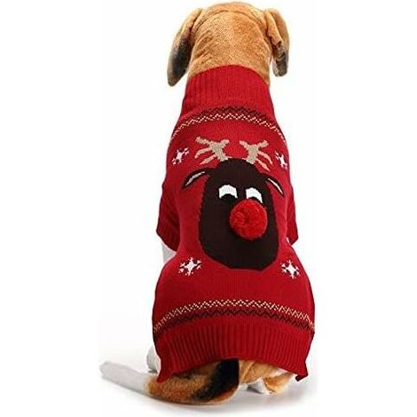 Pull-Overs pour Chiens, Pull d'hiver pour Chien, Pull motif de Noël - Manteau tricoté pour l’hiver - Vêtement pour animal de compagnie - Pull tendance - Cadeau pour chien, XS (1/5)
