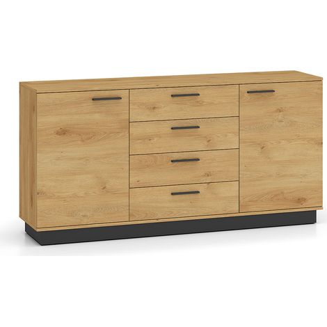 Buffet 2 ante 4 cassetti Ysia marrone e nero 86cm (1/5)