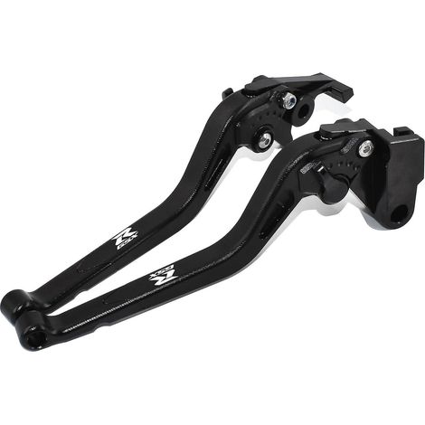 Accessoires pour Suzuki GSX-R 1000 2007-2008 : leviers de frein et d'embrayage longs en alliage d'aluminium usiné CNC (gris) - Noir (1/5)