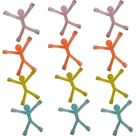 12 aimants réfrigérateur en forme d'hommes, 7x6,5 cm, résine, multicolores, pour décoration bureau/cuisine/école (1/5)