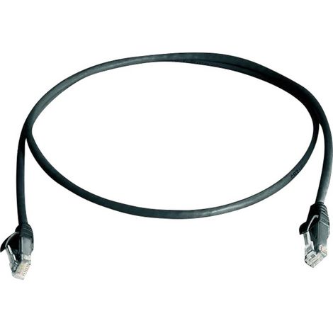 Telegärtner 100008058 RJ45 Câble réseau, câble patch CAT 6 U/UTP 1.00 m noir ignifuge, sans halogène (1/3)