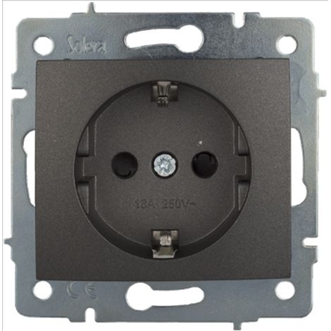 Base fija 2p+t empotrar sin marco 16a 250v grafito