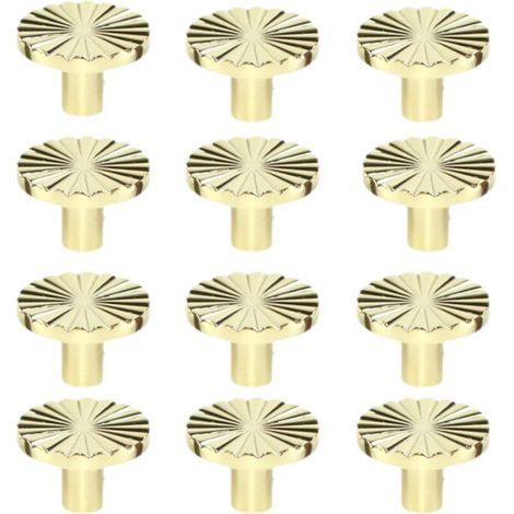 12 pomelli per mobili con viti di lunghezza regolabile, pomelli e maniglie per cassetti rotondi retrò dorati, maniglie per ante della cucina, ferramenta per mobili, maniglie per mobili a foro singolo,