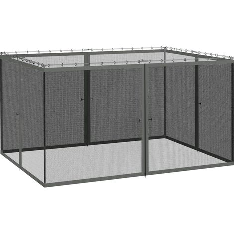 Moskitonetz für 3x4 m Pavillon/Scheune – Set mit 4 Moskitonetzen mit Reißverschluss und Befestigungshaken – Insektenschutz für Gartenpavillon, Terrassenüberdachung, Außenzelt.