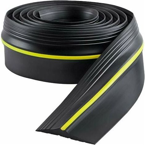 Joint de seuil de porte de garage 5m – Caoutchouc EPDM flexible – Largeur 9 cm, épaisseur 1,3 cm – Antidérapant jaune vif