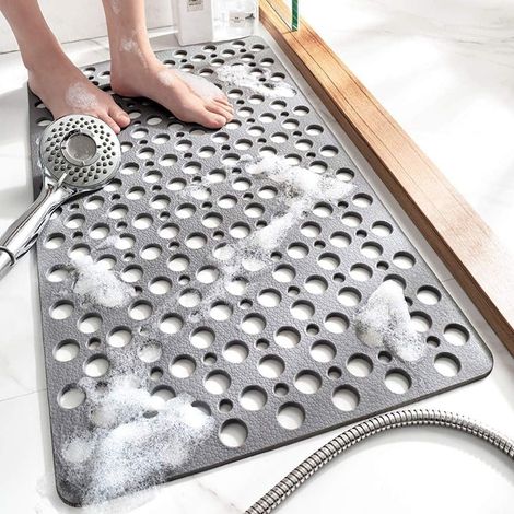 1 Tapis de douche antidérapant à séchage rapide, motif à trous circulaires — Tapis de sol de salle de bain antidérapant (1/5)