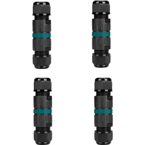 IP68 wasserdichte elektrische Steckverbinder, 4er-Pack – 3-poliger Stecker für 9–12 mm Kabel, Anschlussdose für den Außenbereich/Erdverteiler
