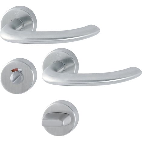 HOPPE® Drückergarnitur mit Rosetten Marseille E1138/42H/42HKVS, Edelstahl, 10720010 (1/2)