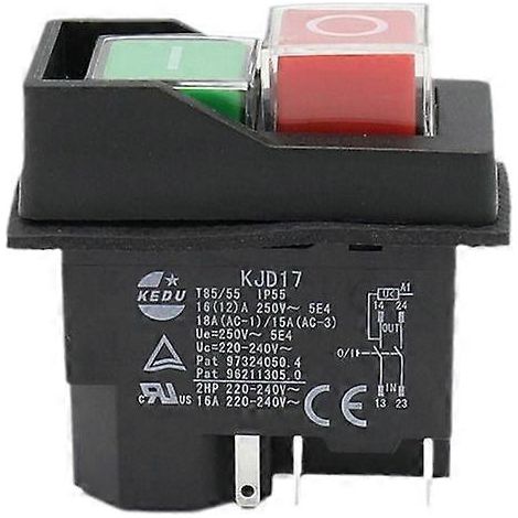 Interrupteur à bouton-poussoir électromagnétique KJD17 220 V à 5 broches pour outils de jardin (1/5)