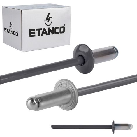 Rivets ouverts en aluminium 3,2 x 6 mm RAL 7016 (1/5)