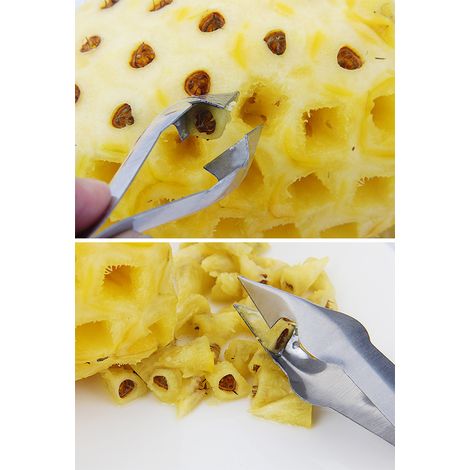 Lot de 2 éplucheurs d'ananas en acier inoxydable, pinces de découpe pour la cuisine (1/5)