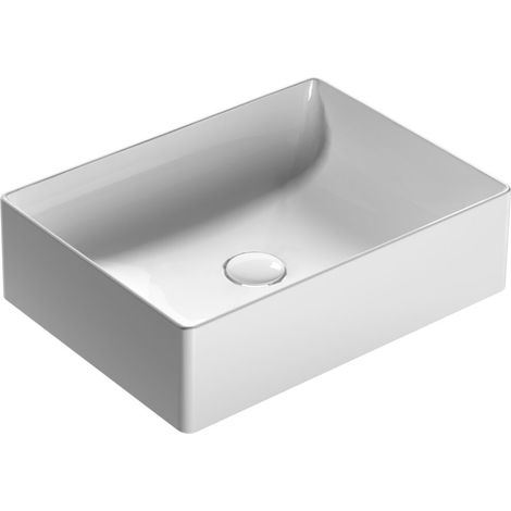 Lavabo da appoggio in ceramica 50x37 cm Globo T-EDGE B6R54BI Bianco - Ceramica (1/4)
