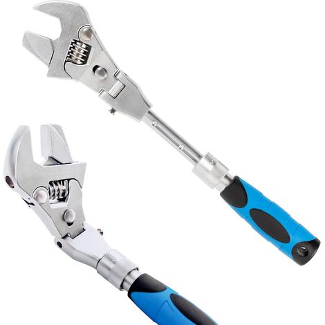 Clé réglable (clé réglable à cliquet de 25 à 30 cm), tête rotative à 180°, clé pour climatiseur de salle de bain (1/5)