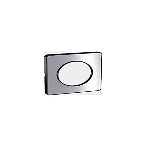 Schneider Electric – Plaque 1 poste aluminium – Finition haut de gamme – Compatible gamme Odace – Montage horizontal ou vertical – Norme CE